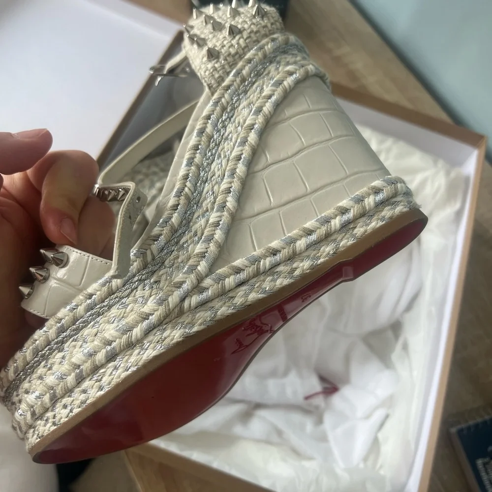 Christian Louboutin White madmonica wedges